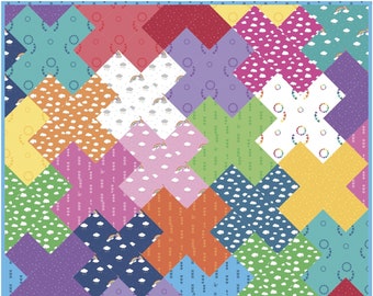 5 Sizes Love Multiplied Quilt Pattern PRINTED, Easy Quilt Pattern, Baby to King, Fat Quarters - Charm Squares, by Busy Hands Quilts