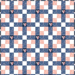 8 Sizes Crisscross Quilt Pattern PRINTED, Just 4 Fabrics, Easy Quilt Pattern, Baby Lap Throw Twin Twin XL Full Queen King, Busy Hands Quilts