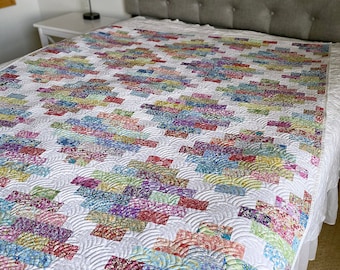 Hampton Court Quiltmönster i 4 storlekar, PDF DIGITAL nedladdning, Överkast Twin Queen King, FQ Quiltmönster, Enkla Quiltmönster, Busy Hands Quilts