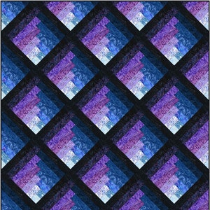 2 Sizes Waterfall Quilt Pattern PRINTED, Two Color Ombre Gradating Pattern, Throw and Queen, Colorwash Log Cabin Blocks, Busy Hands Quilts image 3