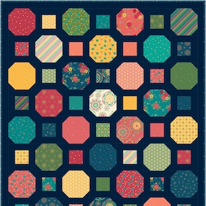8 Sizes Rolling Around Quilt Pattern PDF DIGITAL DOWNLOAD, FQs or Layer Cake Squares, Baby Lap Throw Twin Full Queen King, Busy Hands Quilts