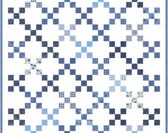 9 Sizes Primrose Quilt Pattern, PRINTED PAPER, Baby Lap Throw Twin Full Queen King, Jelly Roll Friendly, Quick and Easy, Busy Hands Quilts