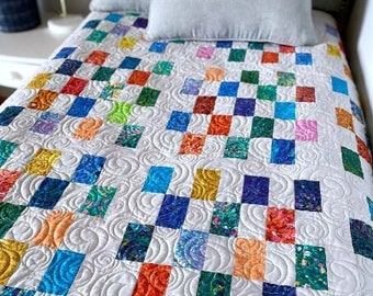 4 Sizes Gridwork Quilt Pattern PRINTED, Lap Throw Queen King, Jelly Roll Patterns, Easy Quilt Patterns, Busy Hands Quilts