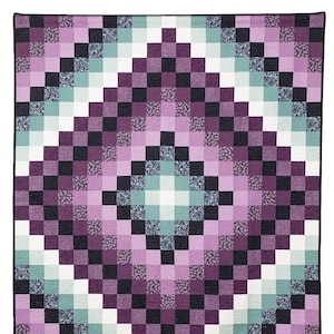 4 Sizes Around the World Quilt Pattern, PDF DIGITAL DOWNLOAD, Baby Lap Throw Queen, Colorwash Ombre Gradating Pattern, Busy Hands Quilts