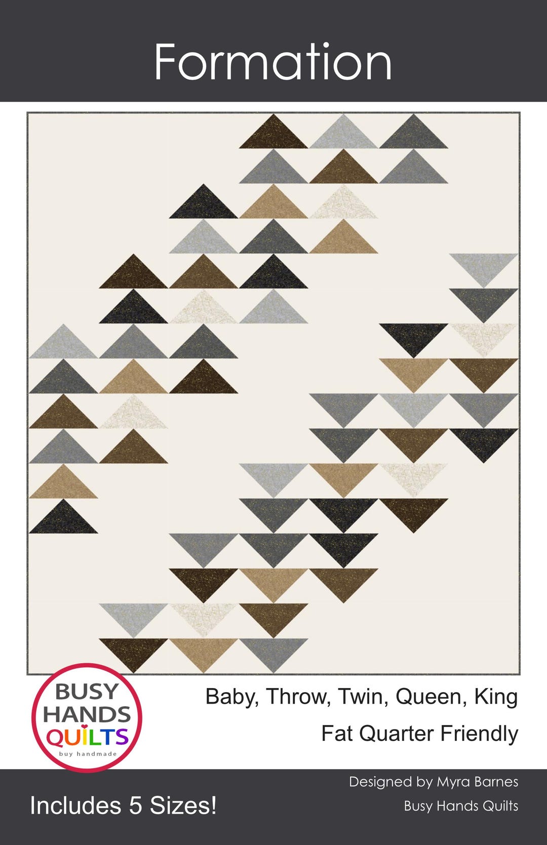 5 Sizes Formation Quilt Pattern PRINTED, Baby Throw Twin Queen King ...
