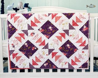 Handmade Harmony Baby Quilt READY TO SHIP Handcrafted by Busy Hands Quilts in Moonchild