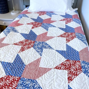 6 Sizes Forever Stars Quilt Pattern PRINTED, Baby Lap Throw Twin Queen King, Easy Quilt Patterns, Quilts of Valor, Busy Hands Quilts