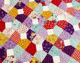 6 Sizes, Sweetness Quilt Pattern PRINTED, Easy Quilt Patterns, Charm Squares, Layer Cakes, Fat Quarters, Myra Barnes of Busy Hands Quilts