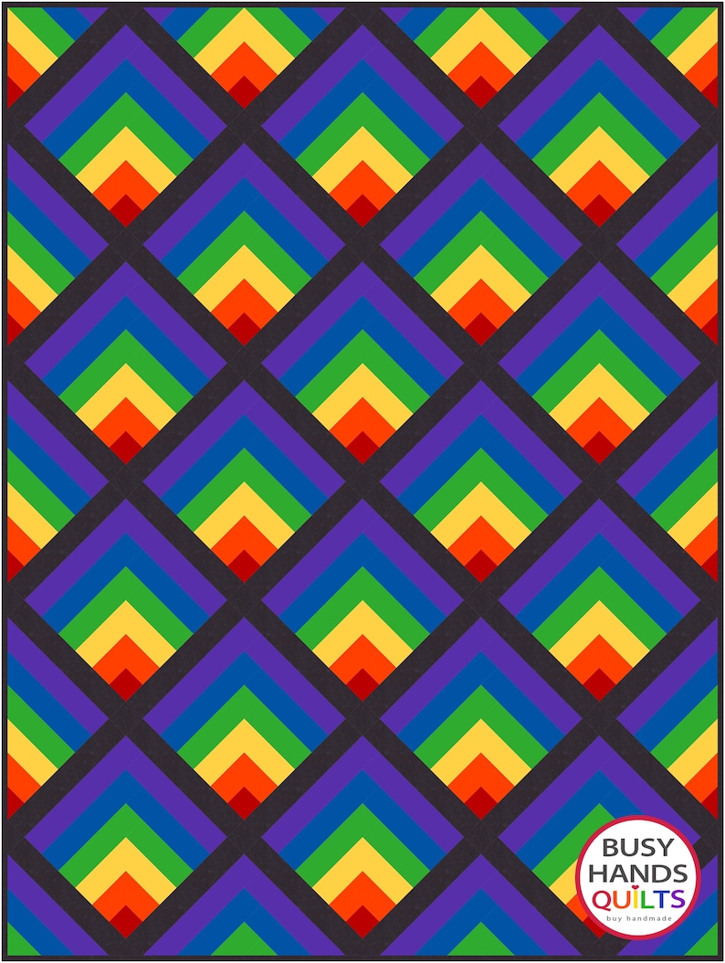 2 Sizes Waterfall II Quilt Pattern PRINTED Throw and Queen Etsy