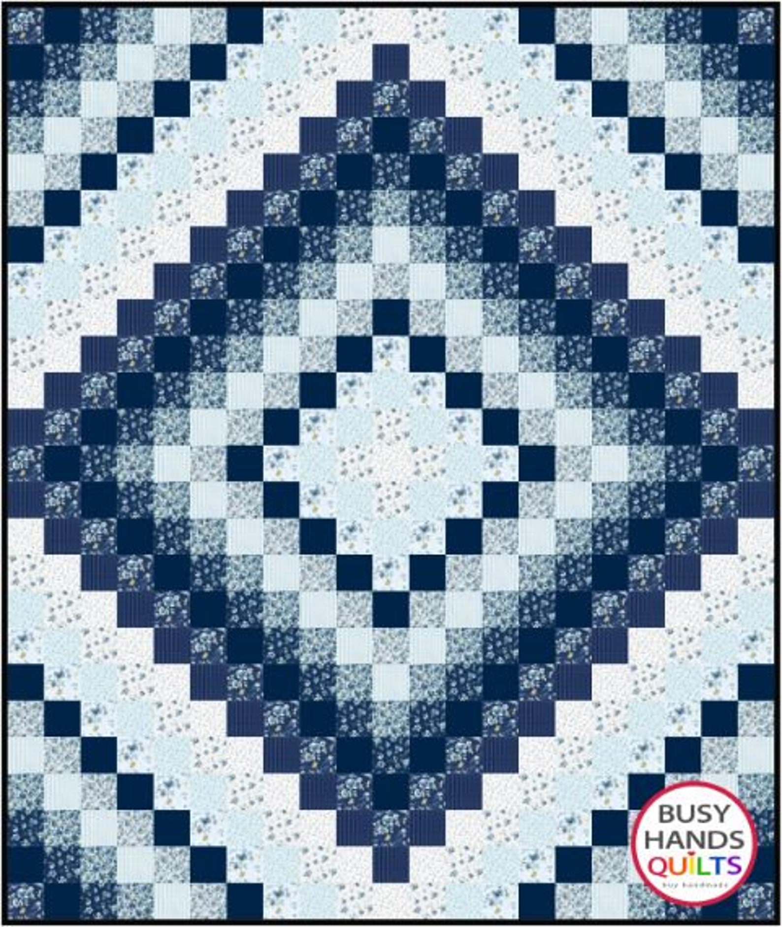 4 Sizes Around the World Quilt Pattern PRINTED, Baby Lap Throw Queen