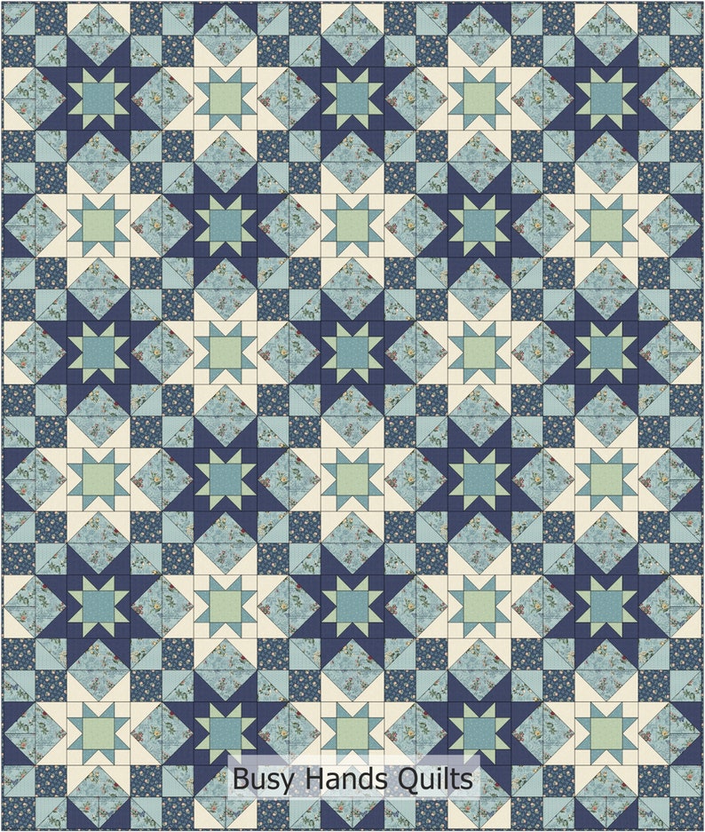 Adeline Quilt Pattern PRINTED in 4 Sizes-Throw Twin Queen King-Yardage Friendly-Easy Quilt Patterns by Myra Barnes of Busy Hands Quilts