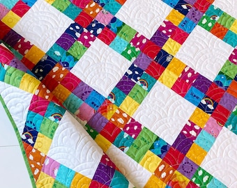 5 Sizes Hand Picked Quilt Pattern, PDF DIGITAL DOWNLOAD, Baby Throw Twin, Queen King, Jelly Roll Friendly, Strip Pieced, Busy Hands Quilts