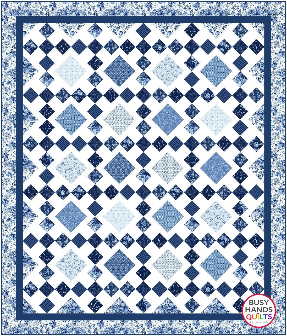6 Sizes Granny's Square Patch Quilt Pattern, PDF DIGITAL DOWNLOAD, Baby Lap Throw Twin Queen King, Easy Quilt Patterns, Busy Hands Quilts
