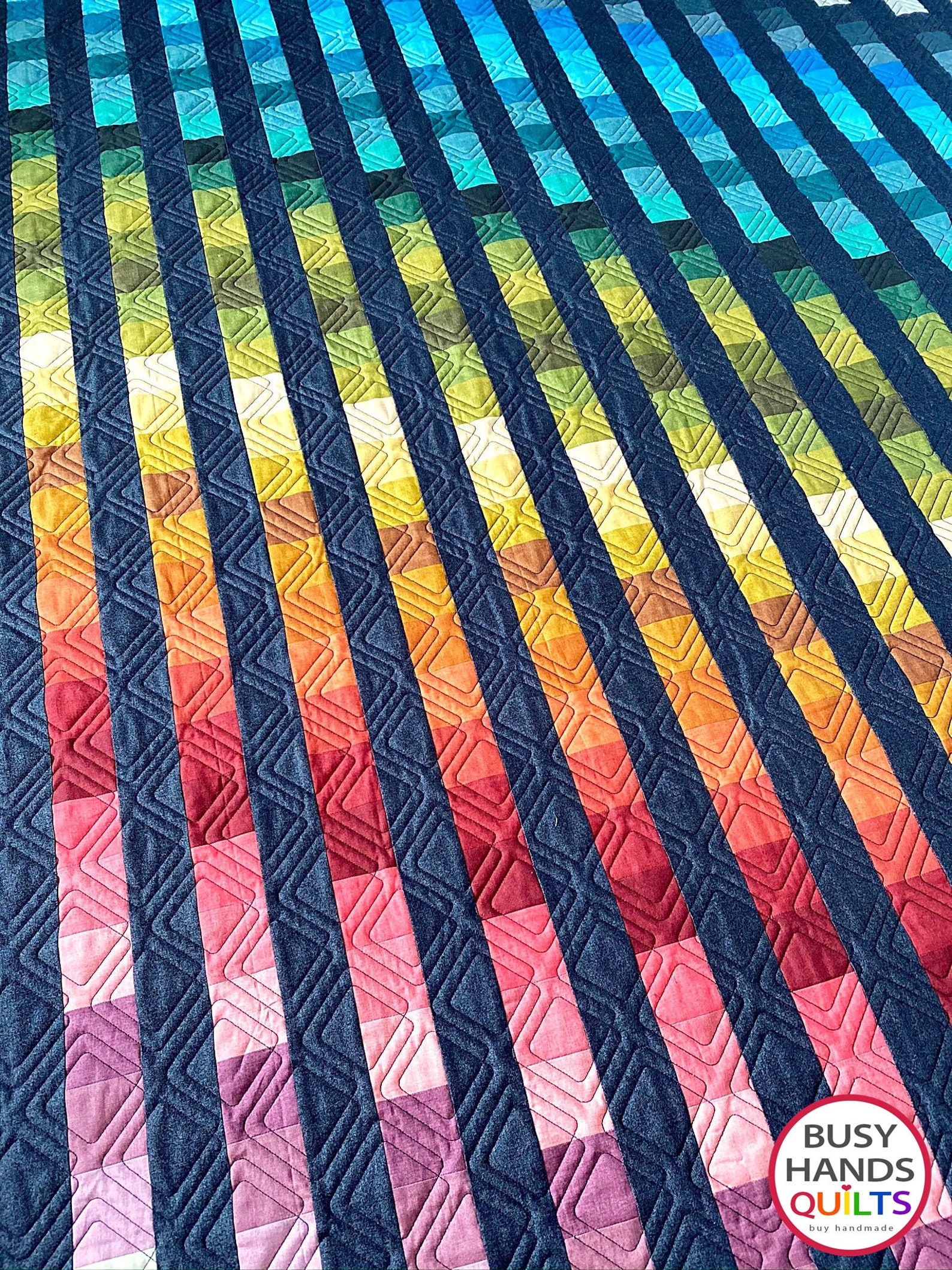 Easy Bargello Quilt Pattern IMPERFECT, PRINTED, Rainbow Ombre Jelly ...