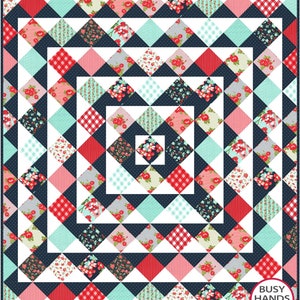 5 Sizes Skip to My Lou Quilt Pattern PRINTED, Baby Throw Twin Queen King, Charm Squares Layer Cakes, Baby Quilt Patterns, Busy Hands Quilts