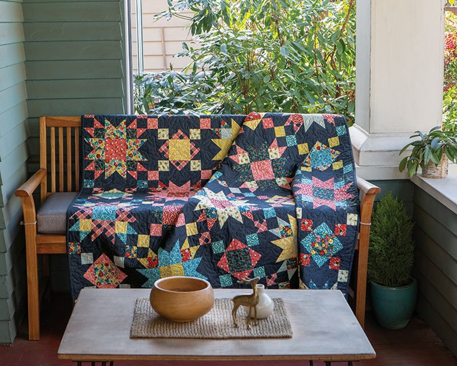 4 Sizes Summer on the Porch Quilt Pattern PRINTED Throw Twin Etsy