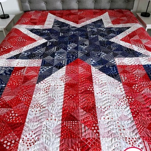 2 Sizes Star Spangled Quilt Pattern PRINTED, Twin and King, Red White Blue, American Flag Quilt of Valor, Myra Barnes of Busy Hands Quilts image 4