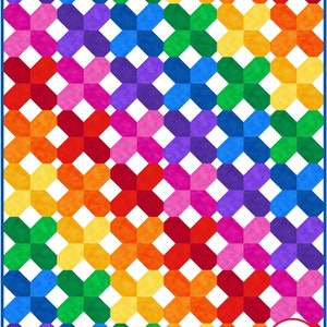 8 Sizes Glimmer Quilt Pattern PRINTED, Easy and Quick, 8 Sizes Baby to King, Yardage, Ombre Gradating Rainbow, Busy Hands Quilts image 9