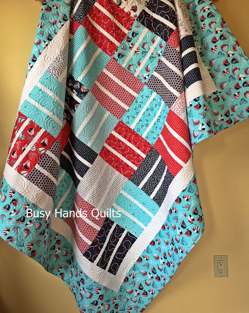 Nautical News Quilt Pattern PDF in 6 Sizes from Baby to Etsy