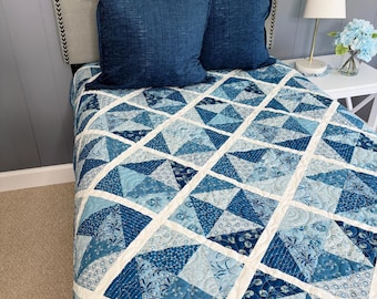 Handmade Sunshine Lap Quilt READY TO SHIP in Perfect Union by Myra Barnes of Busy Hands Quilts