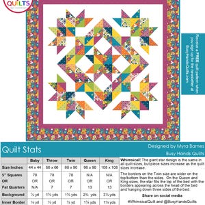 5 Sizes Whimsical Quilt Pattern PDF DIGITAL DOWNLOAD, Charms Squares ...