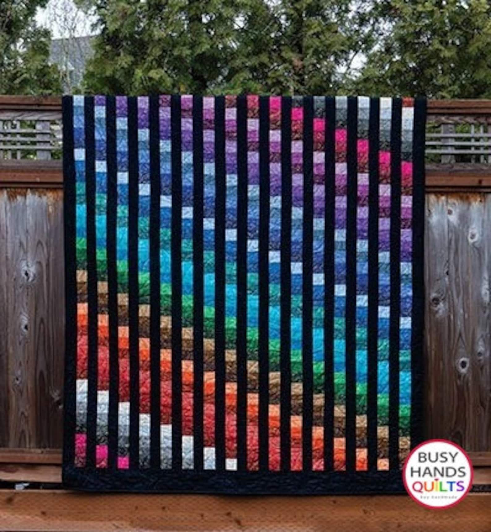 Easy Bargello Quilt Pattern IMPERFECT, PRINTED, Rainbow Ombre Jelly ...