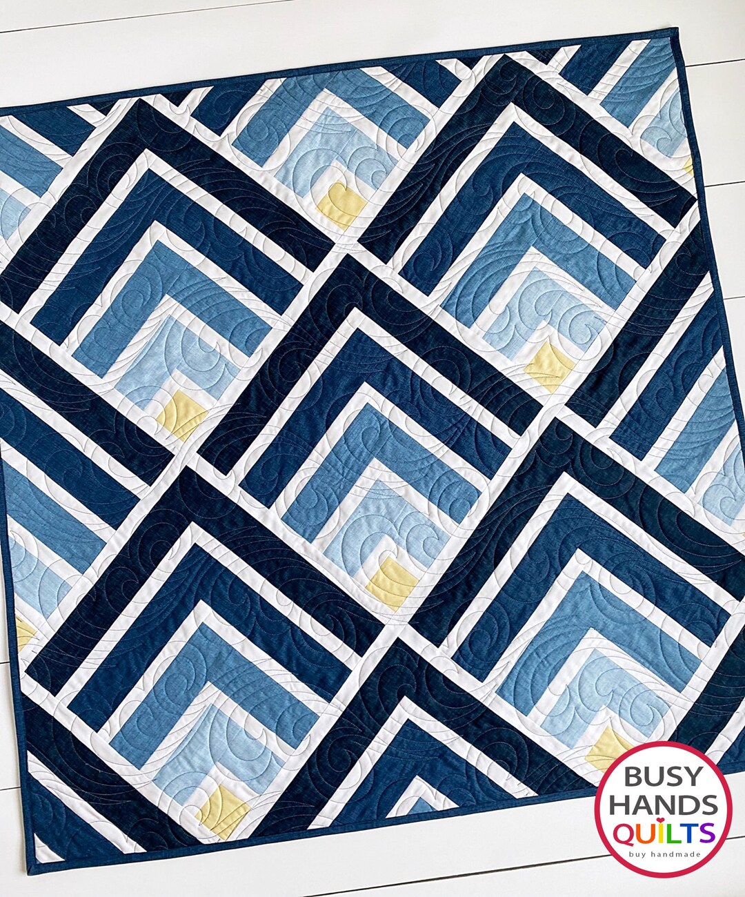 4 Sizes Mountain Peaks Quilt Pattern PRINTED, Baby Throw Queen King
