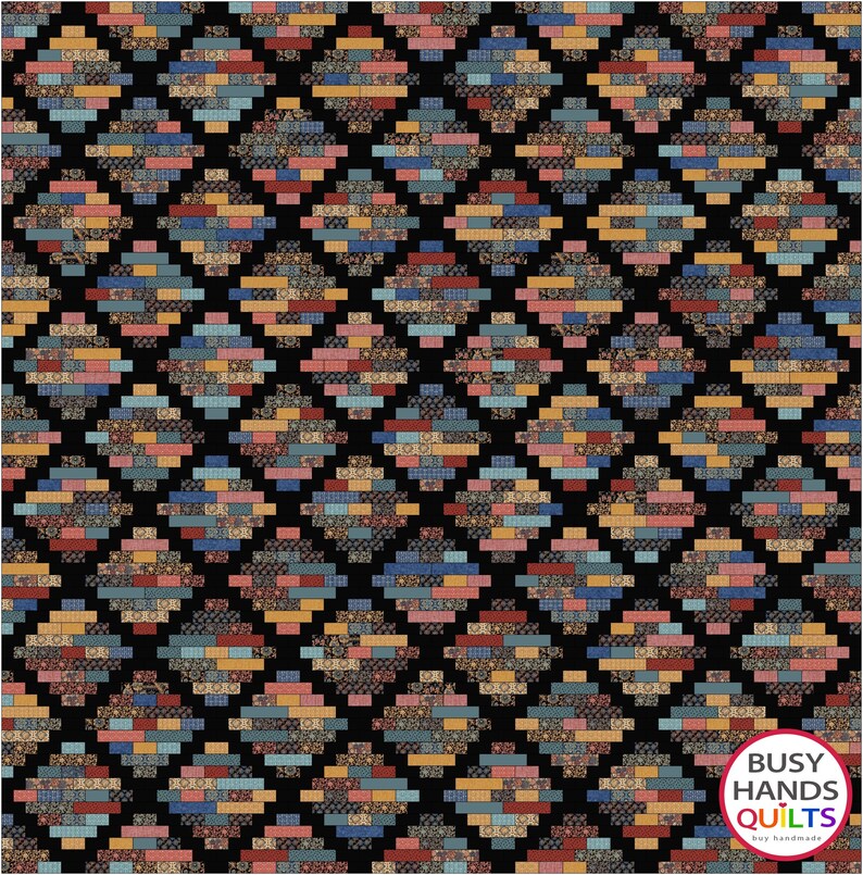 Hampton Court Quilt Pattern PDF Strip Pieced Scrappy Quilt Etsy