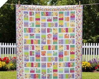 8 Sizes Gratitude Quilt Pattern PRINTED Jelly Roll or Scrap Friendly Sizes Baby to King by Busy Hands Quilts