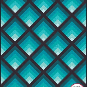 2 Sizes Waterfall II Quilt Pattern PRINTED, Throw and Queen Sizes, Ombre Gradating Pattern, Colorwash Log Cabin Blocks, Busy Hands Quilts image 6