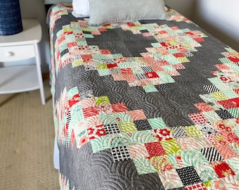 5 Sizes Grandpa&#39;s Barn Quilt Pattern PRINTED, Baby Throw Twin Queen King, Jelly Rolls, Fat Quarters, Baby Quilt Patterns, Busy Hands Quilts