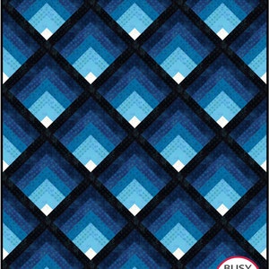 2 Sizes Waterfall II Quilt Pattern PRINTED, Throw and Queen Sizes, Ombre Gradating Pattern, Colorwash Log Cabin Blocks, Busy Hands Quilts image 3