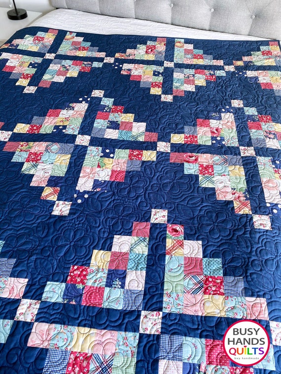 3 Sizes My Farmhouse Quilt Pattern PAPER, Throw Twin XL and Queen, Jelly Roll Patterns, Easy Quilt Patterns, Myra Barnes Busy Hands Quilts