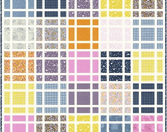 9 Sizes Snappy Squares Quilt Pattern, PDF DIGITAL DOWNLOAD, Baby Crib Lap 2 Throws Full 2 Queens King, Layer Cakes or FQs, Busy Hands Quilts