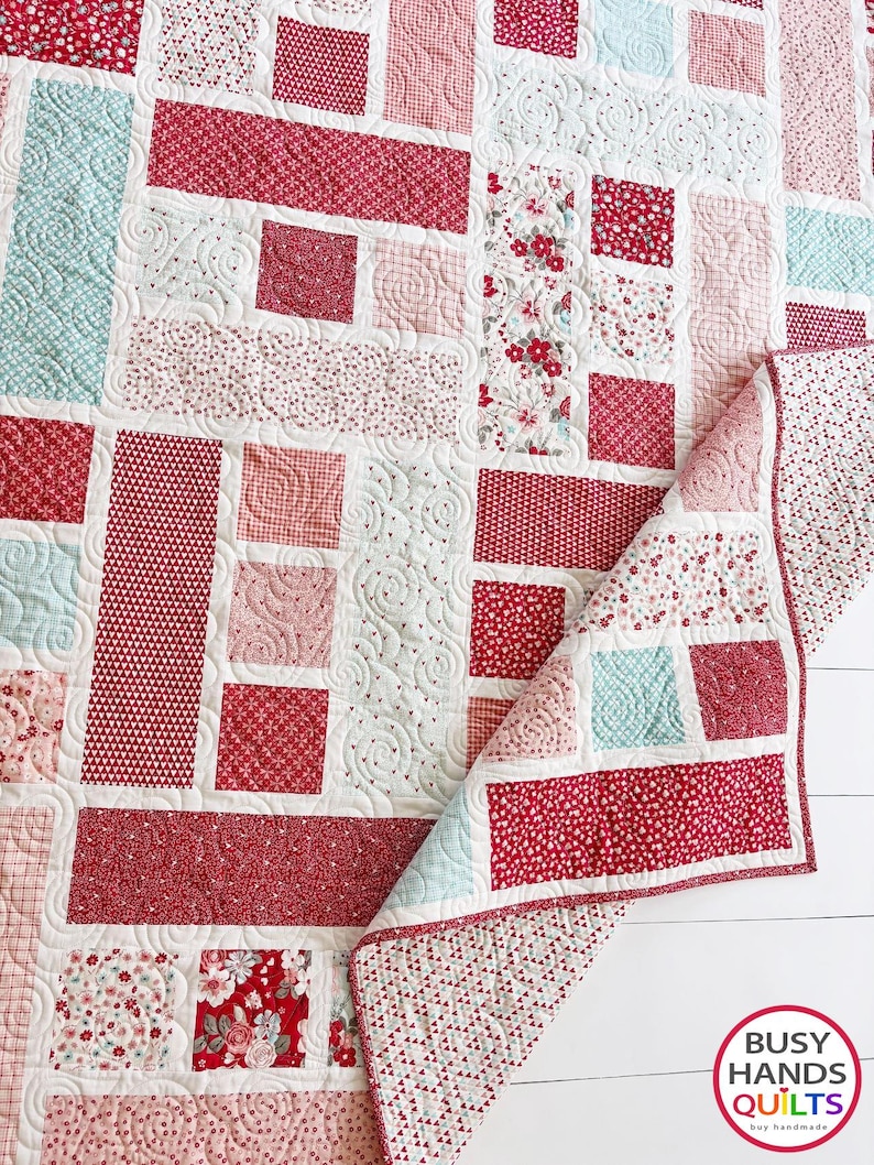 6 storlekar Blessings Quiltmönster PDF DIGITAL NEDLADDNING, Baby Throw Twin Queen King, Fat Quarter Friendly, Snabbt och enkelt, Busy Hands Quilts bild 5