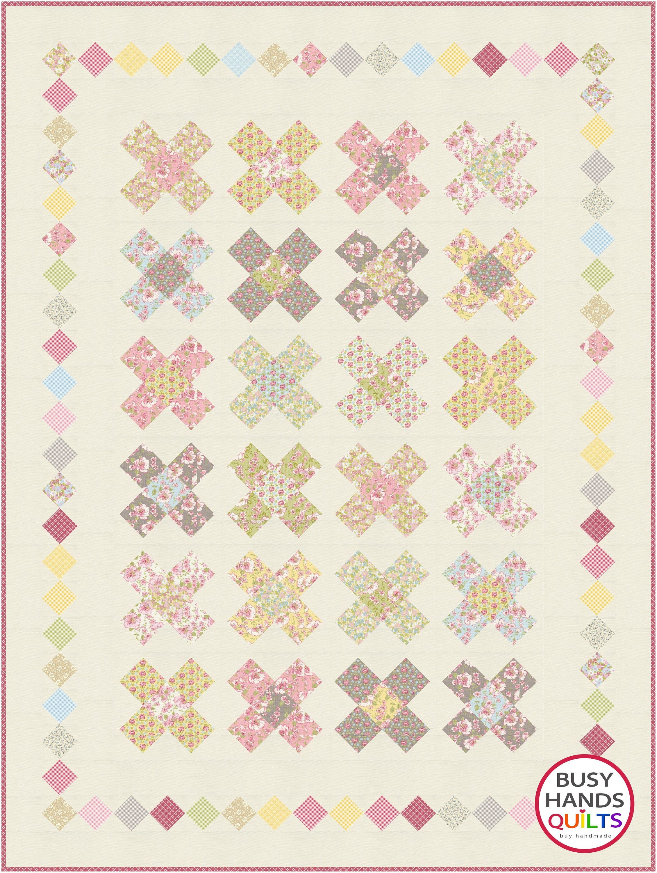 Spring Belle Quilt Pattern 4 Sizes Belle Quilt Pattern PAPER, Layer Cake Quilt Pattern, Throw Twin ...
