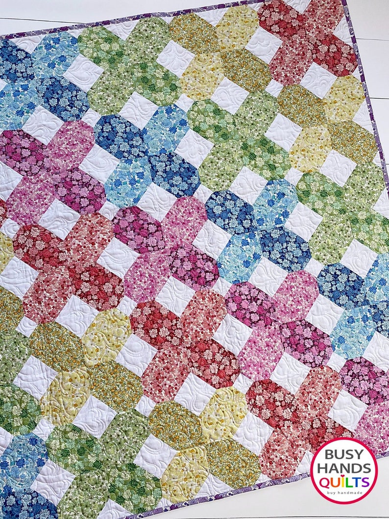 8 Sizes Glimmer Quilt Pattern PRINTED, Easy and Quick, 8 Sizes Baby to King, Yardage, Ombre Gradating Rainbow, Busy Hands Quilts image 3