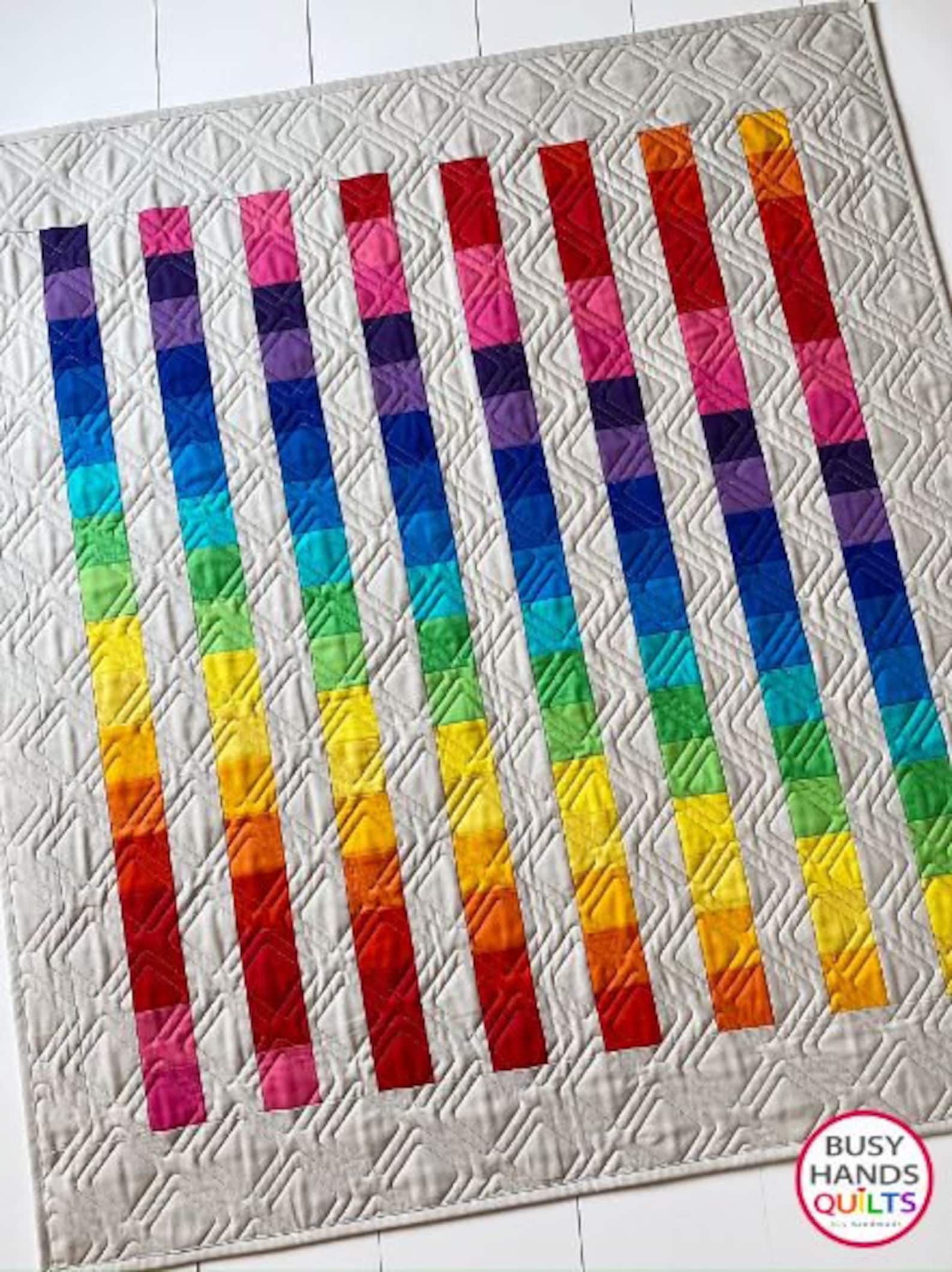Easy Bargello Quilt Pattern IMPERFECT, PRINTED, Rainbow Ombre Jelly ...