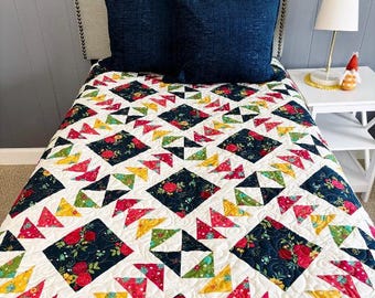 Handmade Harmony Throw Quilt READY TO SHIP Handcrafted by Busy Hands Quilts in Market Street