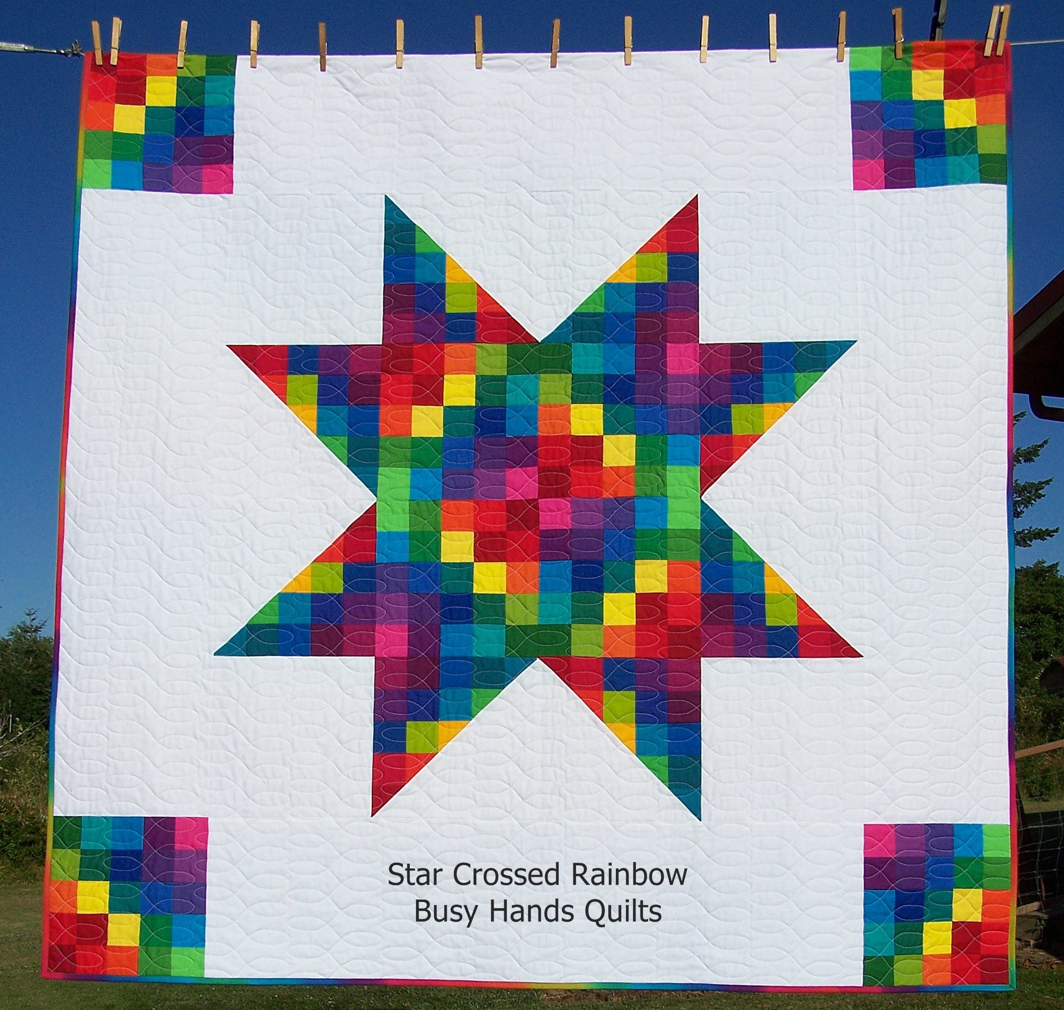 Star Crossed Rainbow Quilt Pattern PDF in Lap SizeEasy Quilt Etsy