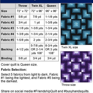 3 Sizes Friendship Quilt Pattern PRINTED, Easy Quilt Pattern, Ombre Colorwash Pattern, Throw Twin XL Queen, Myra Barnes Busy Hands Quilts image 2