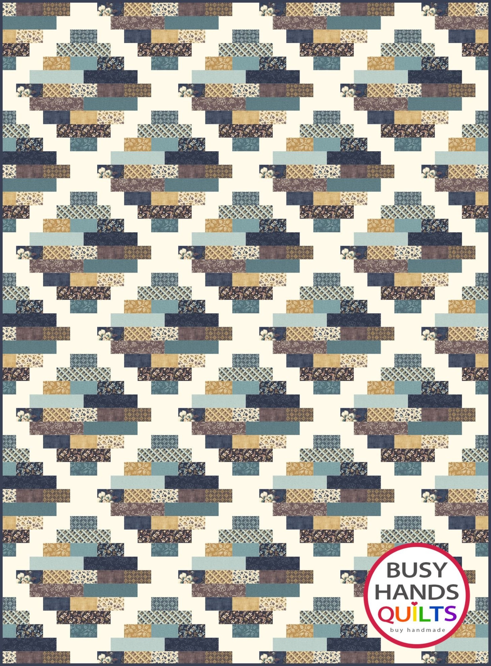 4 Sizes Hampton Court Quilt Pattern PRINTED, Throw Twin Queen King, Fat