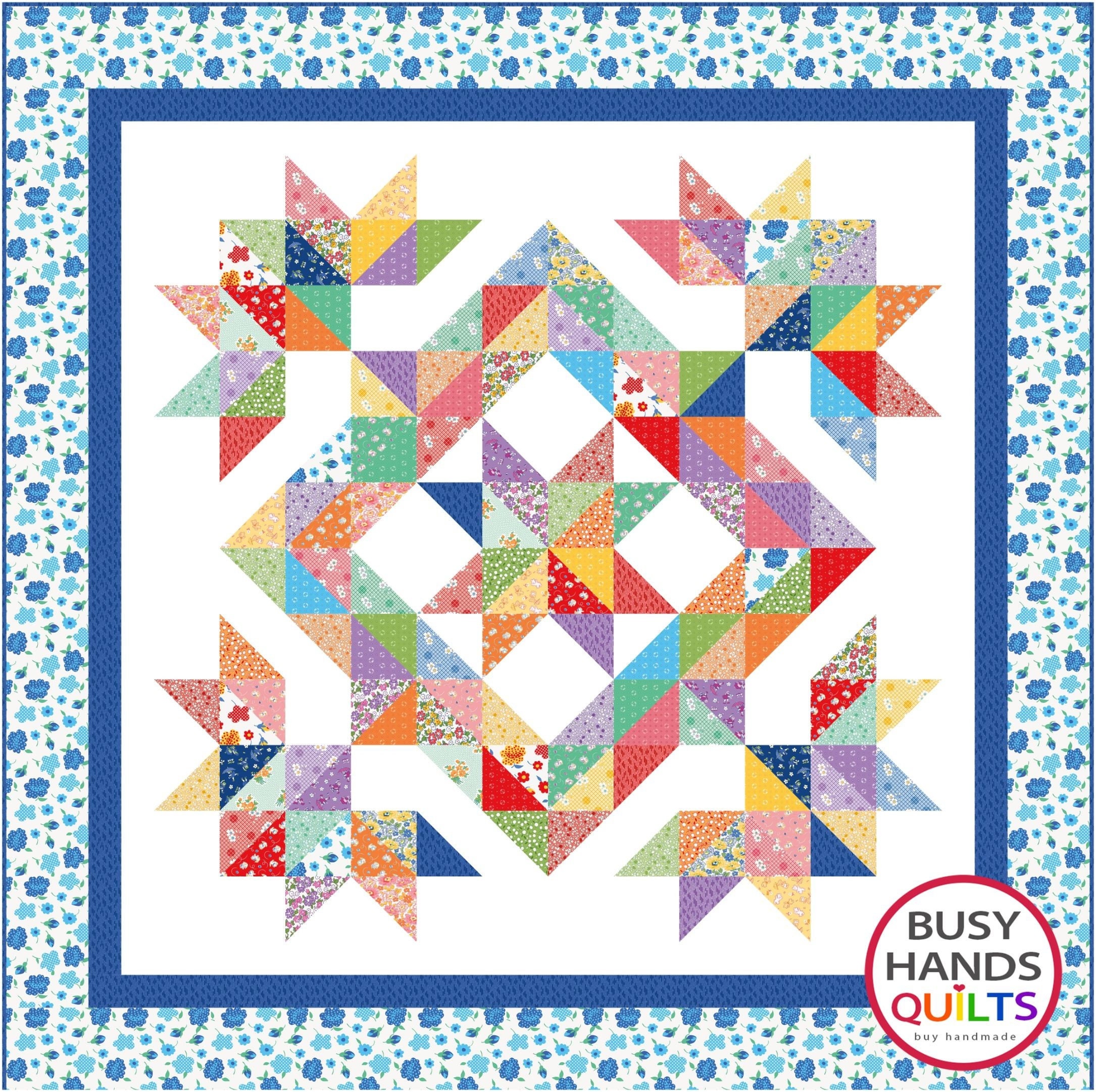 5 Sizes Whimsical Quilt Pattern PRINTED, Charm Squares or Fqs, Baby ...