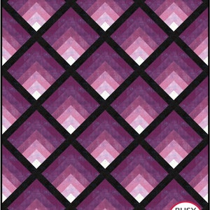 2 Sizes Waterfall II Quilt Pattern PRINTED, Throw and Queen Sizes, Ombre Gradating Pattern, Colorwash Log Cabin Blocks, Busy Hands Quilts image 8