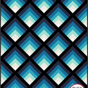 2 Sizes Waterfall II Quilt Pattern PRINTED, Throw and Queen Sizes, Ombre Gradating Pattern, Colorwash Log Cabin Blocks, Busy Hands Quilts image 7