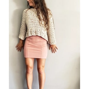 Big Little Crop - Big Stitch Sweater, Knitted top, crop top, knit crop top, airy knitted shrug, bulky knit, sweater, knitted sweater