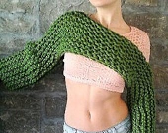 Off-the-Shoulder Shrug - Knitted shrug, spring shrug, summer shrug, airy knitted shrug, bulky knit, sweater, knitted shrug, knitted sweater