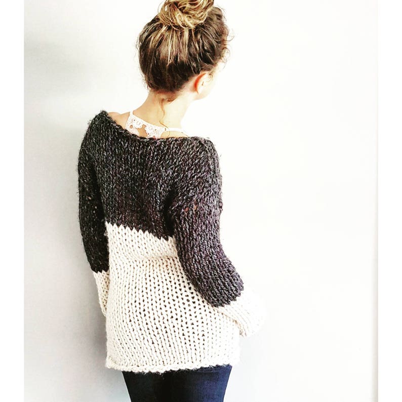 chunky color block sweater