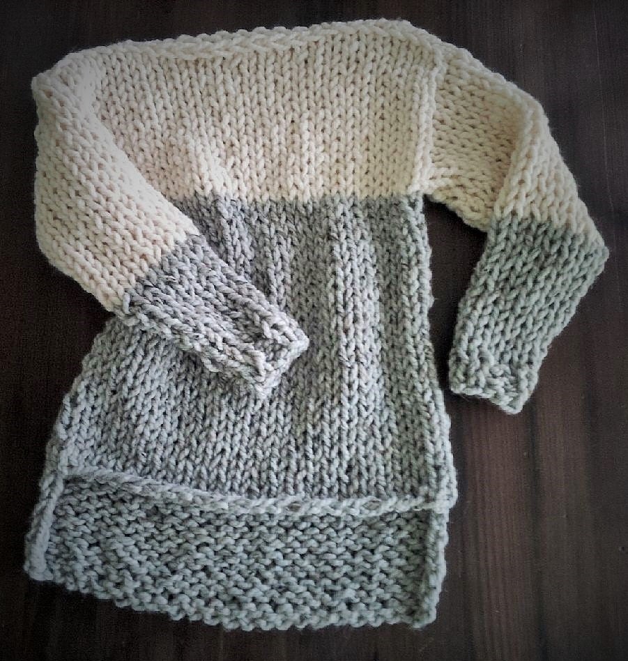 【SATIIIZ】Lenid Two-Tone Knit Knitting Pattern for the Two Tone Tunic - Sweater Knit