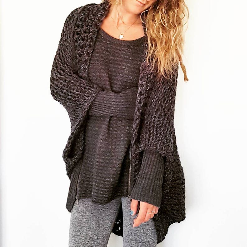 Oversized Shrug Knitted Shrug Chunky Knit Top Knit Etsy